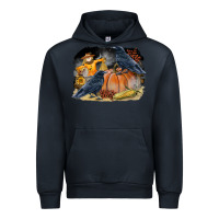 Navy Fall Background With Crow Urban Hoodie - LillyAllenDesigns