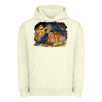 Pigment Pistachio Fall Background With Crow Urban Hoodie - LillyAllenDesigns