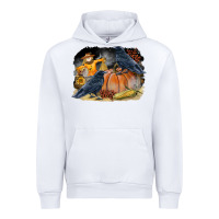 White Fall Background With Crow Urban Hoodie - LillyAllenDesigns