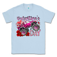 Dusty Blue valentines day monster truck Classic Tee - RacoonDesign