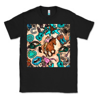 Black western cowgirl seamless pattern Classic Tee - BundleAndBundleShop