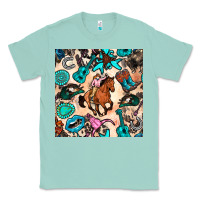 Seafoam western cowgirl seamless pattern Classic Tee - BundleAndBundleShop