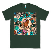 Sports Green western cowgirl seamless pattern Classic Tee - BundleAndBundleShop
