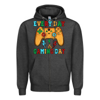 Charcoal Heather every day is gaming day Zipper Hoodie - JahusDesignShop