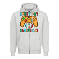 Dove Grey every day is gaming day Zipper Hoodie - JahusDesignShop