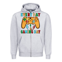 Heather Grey every day is gaming day Zipper Hoodie - JahusDesignShop