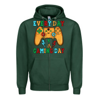 Sports Green every day is gaming day Zipper Hoodie - JahusDesignShop