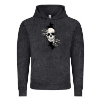 Vintage Black skull in the wall file Vintage Hoodie - MaliasSmallBusiness