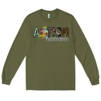 Army Green autism awareness Long Sleeve Tee - SublimationCraftShop