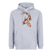Heather Grey Koi Fish Heavyweight Hoodie - LillyAllenDesigns