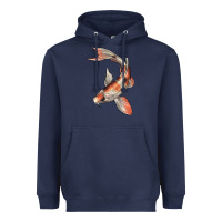 Navy Koi Fish Heavyweight Hoodie - LillyAllenDesigns