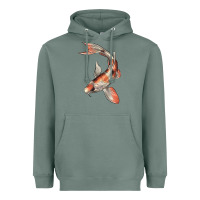 Sage Koi Fish Heavyweight Hoodie - LillyAllenDesigns