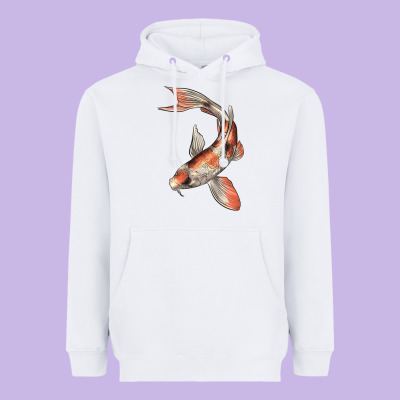 Koi Fish Heavyweight Hoodie Designed By Lillyallendesigns