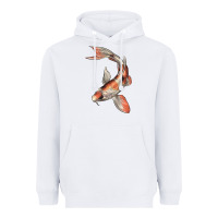 White Koi Fish Heavyweight Hoodie - LillyAllenDesigns