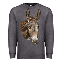 Charcoal Heather Andalusian Donkey Face Premium Sweatshirt - LillyAllenDesigns