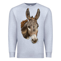Heather Grey Andalusian Donkey Face Premium Sweatshirt - LillyAllenDesigns