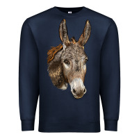 Navy Andalusian Donkey Face Premium Sweatshirt - LillyAllenDesigns