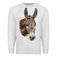 Oatmeal Heather Andalusian Donkey Face Premium Sweatshirt - LillyAllenDesigns