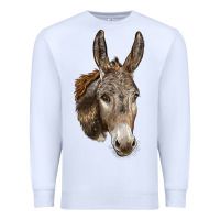 White Andalusian Donkey Face Premium Sweatshirt - LillyAllenDesigns