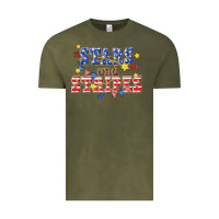 Vintage Olive stars and striper billie wilder Vintage Tee - texasbilliewilder