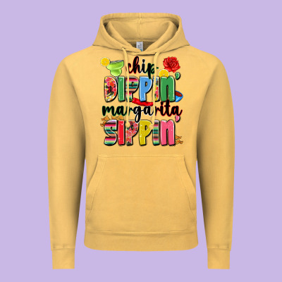 Chip Dippin' Margarita Sippin' Vintage Hoodie Designed By Jahusdesignshop