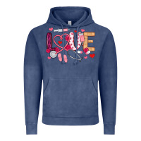 Vintage Denim love nurse valentines day Vintage Hoodie - MaliasSmallBusiness