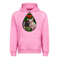 Fuchsia Pink christmas pig Urban Hoodie - LillyAllenDesigns