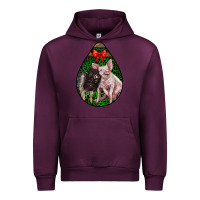 Mauve Wine christmas pig Urban Hoodie - LillyAllenDesigns