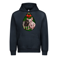 Navy christmas pig Urban Hoodie - LillyAllenDesigns