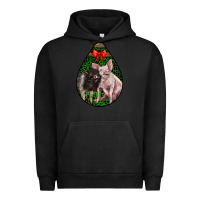 Pigment Black christmas pig Urban Hoodie - LillyAllenDesigns