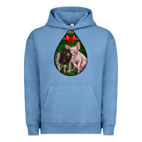 Pigment Pebble Blue christmas pig Urban Hoodie - LillyAllenDesigns