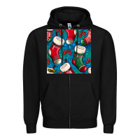 Black christmas socks seamless pattern Zipper Hoodie - BundleAndBundleShop