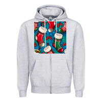 Heather Grey christmas socks seamless pattern Zipper Hoodie - BundleAndBundleShop