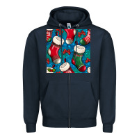 Navy christmas socks seamless pattern Zipper Hoodie - BundleAndBundleShop