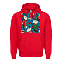 Red christmas socks seamless pattern Zipper Hoodie - BundleAndBundleShop
