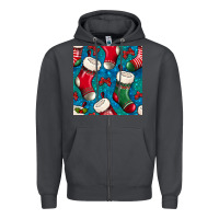Smoke christmas socks seamless pattern Zipper Hoodie - BundleAndBundleShop