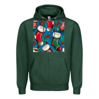 Sports Green christmas socks seamless pattern Zipper Hoodie - BundleAndBundleShop
