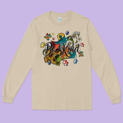Be Kind Long Sleeve Tee Designed By Sublimationcraftshop
