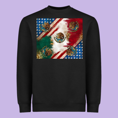 Heavyweight Sweatshirt American with mexican flag