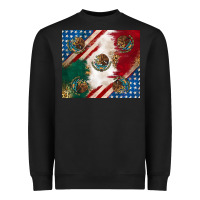 Black American with mexican flag Heavyweight Sweatshirt - RanaPortraitStore