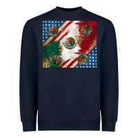 Navy American with mexican flag Heavyweight Sweatshirt - RanaPortraitStore