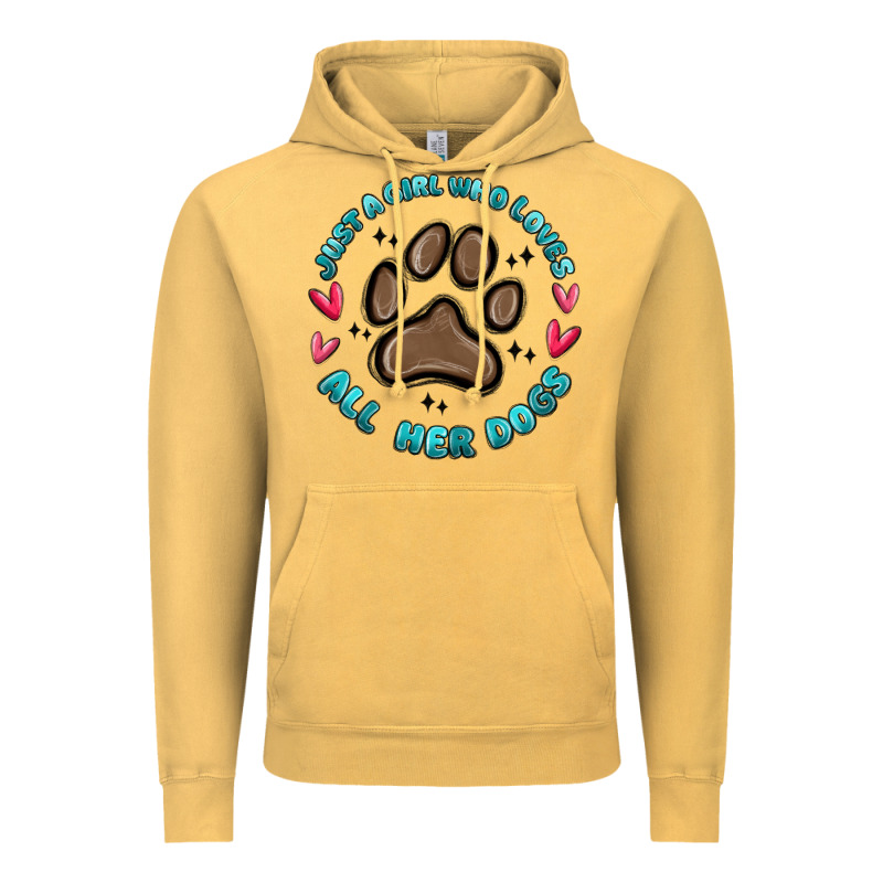 Just A Girl Who Loves All Her Dogs Vintage Hoodie by MaliasSmallBusiness | Teevron