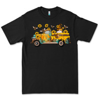 Black western bee gnomes truck sunflowers honeycomb beehive honey turquoise Premium Tee - Artiststas