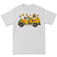 Dove Grey western bee gnomes truck sunflowers honeycomb beehive honey turquoise Premium Tee - Artiststas