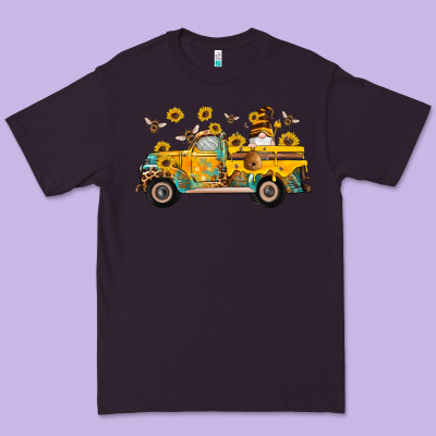 Western Bee Gnomes Truck Sunflowers Honeycomb Beehive Honey Turquoise Premium Tee Designed By Artiststas