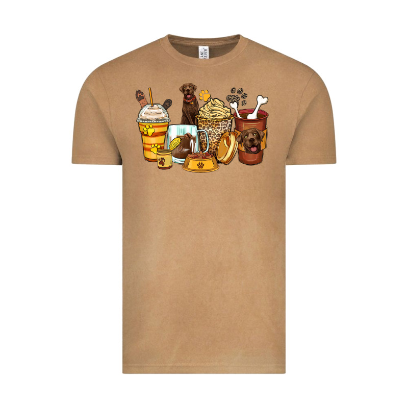 Labrador Retriever Coffee Cups Vintage Tee by Zillion Design Studio | Teevron