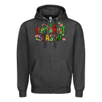 Charcoal Heather peppermint season Zipper Hoodie - AdoDesignShop