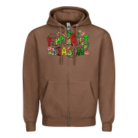 Chestnut peppermint season Zipper Hoodie - AdoDesignShop