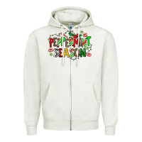Oatmeal Heather peppermint season Zipper Hoodie - AdoDesignShop