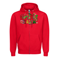 Red peppermint season Zipper Hoodie - AdoDesignShop